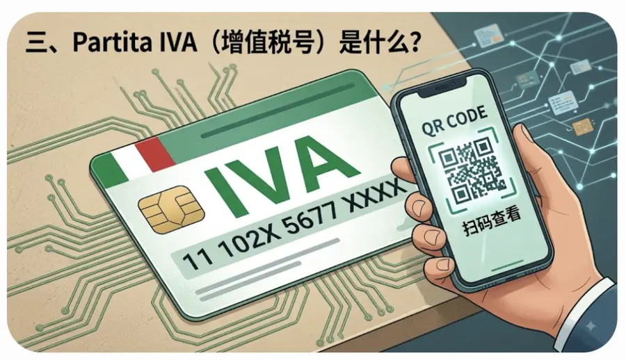 Partita IVA 意大利增值税号示意图：11 位数字的税务身份证