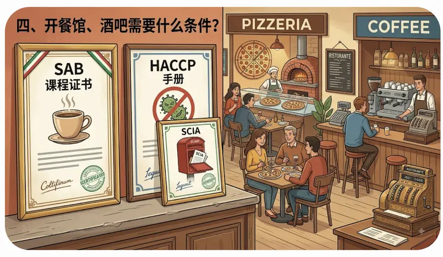 开餐馆酒吧的三个条件插图：SAB 资格、HACCP 培训、SCIA 申报